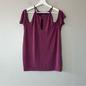 American Eagle Outfitters Soft & Sexy Sueded Cold Shoulder Top Medium